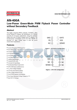 AN-400A datasheet - Low-Power Green-Mode PWM Flyback Power Controller