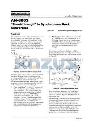 AN-6003 datasheet - Shoot-through in Synchronous Buck Converters
