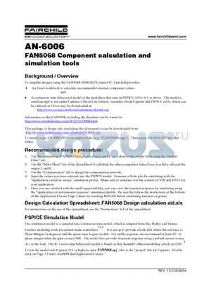 AN-6006 datasheet - FAN5068 Component calculation and simulation tools