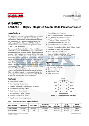 AN-6073 datasheet - Highly Integrated Green-Mode PWM Controller