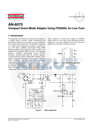 AN-6075 datasheet - Compact Green-Mode Adapter