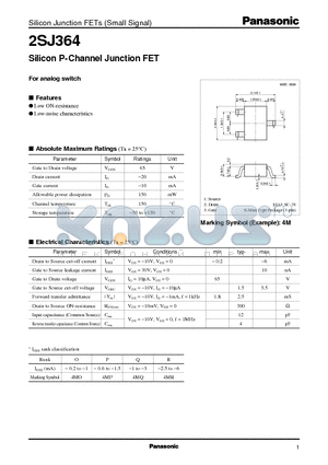 2SJ364 datasheet - Silicon P-Channel Junction FET