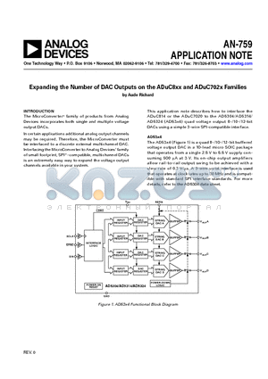 AN-759 datasheet - Expanding the Number of DAC Outputs on the ADuC8xx and ADuC702x Families