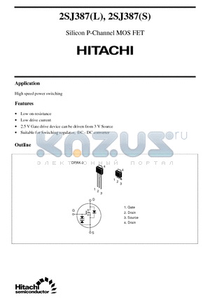 2SJ387 datasheet - Silicon P-Channel MOS FET