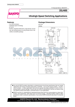 2SJ400 datasheet - Ultrahigh-Speed Switching Applications