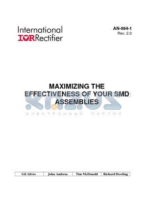 AN-994-1 datasheet - MAXIMIZING THE EFFECTIVENESS OF YOUR SMD ASSEMBLIES