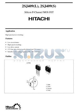 2SJ409S datasheet - Silicon P-Channel MOS FET