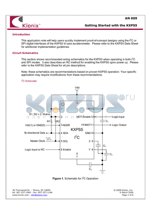 AN009 datasheet - Getting Started with the KXPS5