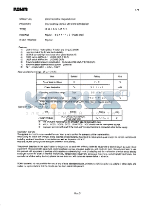 BH7625KS2 datasheet - Input switching interface LSI for the DVD recorder