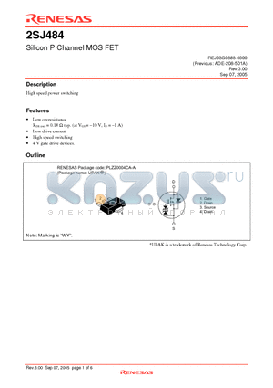 2SJ484 datasheet - Silicon P Channel MOS FET