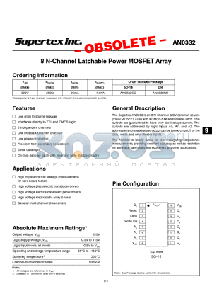 AN0332 datasheet - 8 N-Channel Latchable Power MOSFET Array