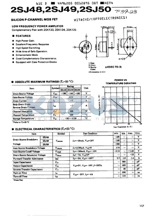 2SJ50 datasheet - LOW FREQUENCY POWER AMPLIFIER