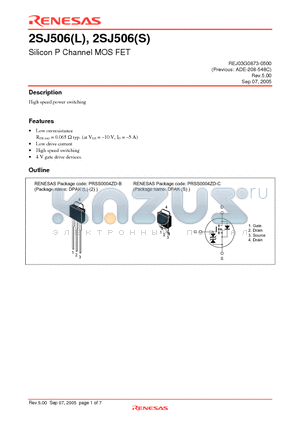 2SJ506STL-E datasheet - Silicon P Channel MOS FET