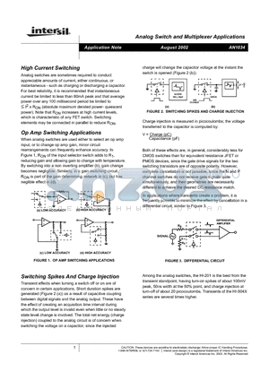 AN1034 datasheet - Analog Switch and Multiplexer Applications