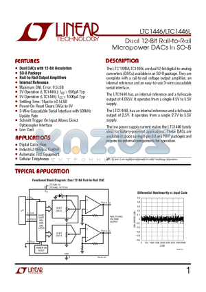 1446L datasheet - Dual 12-Bit Rail-to-Rail Micropower DACs in SO-8