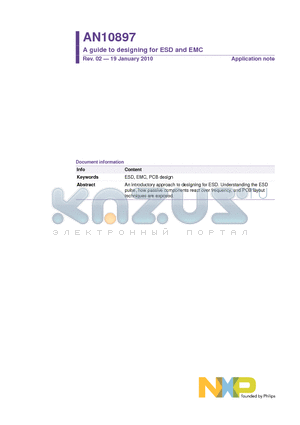 AN10897 datasheet - A guide to designing for ESD and EMC