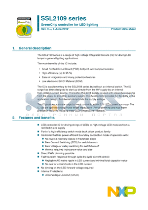 AN10876 datasheet - GreenChip controller for LED lighting