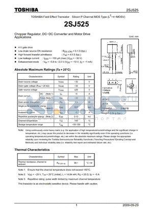 2SJ525_09 datasheet - Chopper Regulator, DCDC Converter and Motor Drive
