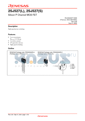 2SJ527S datasheet - Silicon P Channel MOS FET