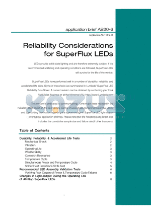 AN1149-6 datasheet - Reliability Considerations for SuperFlux LEDs