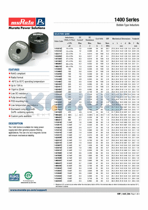 1447427C datasheet - Bobbin Type Inductors