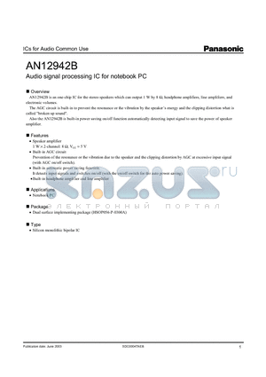 AN12942B datasheet - Audio signal processing IC for notebook PC