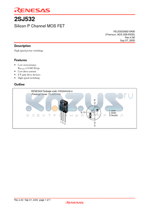 2SJ532 datasheet - Silicon P Channel MOS FET