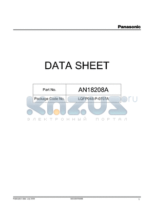 AN18208A datasheet - Tuner IC for home-audio stereo set