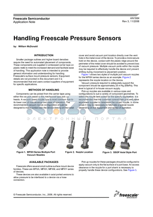 AN1984 datasheet - Handling Freescale Pressure Sensors