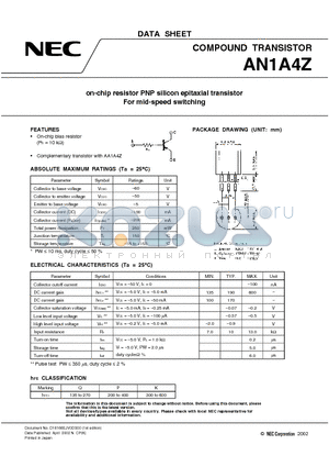 AN1A4Z datasheet - COMPOUND TRANSISTOR