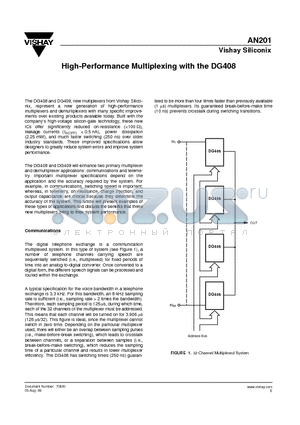 AN201 datasheet - High-Performance Multiplexing with the DG408