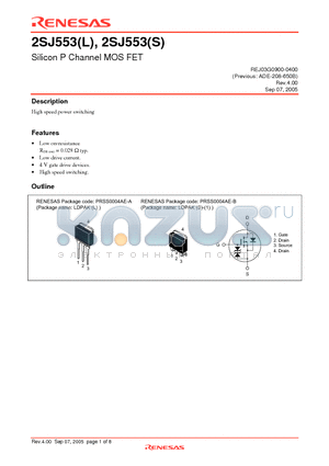 2SJ553STL-E datasheet - Silicon P Channel MOS FET