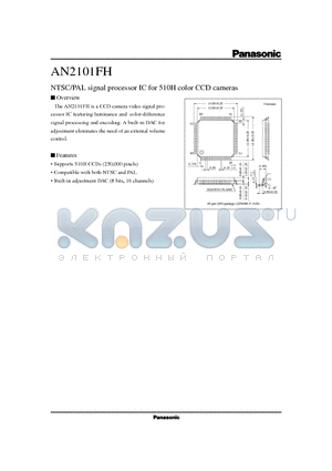 AN2101 datasheet - NTSC/PAL signal processor IC for 510H color CCD cameras