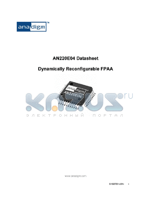 AN220E04-QFPTR datasheet - DANAMICALLY RECONFIGURABLE FPAA