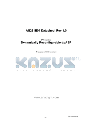 AN231K04-DVLP3 datasheet - Dynamically Reconfigurable dpASP