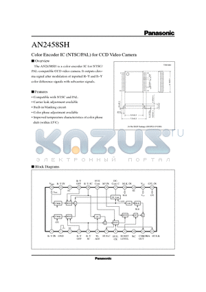 AN2458SH datasheet - Color Encoder IC NTSC/PAL for CCD Video Camera