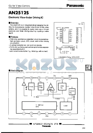 AN2512S datasheet - Electronic View-finder Driving IC