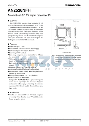 AN2526NFH datasheet - Automotive LCD TV signal processor IC