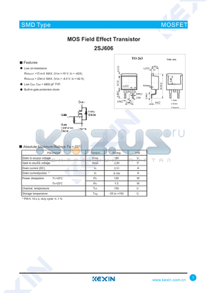 2SJ606 datasheet - MOS Field Effect Transistor