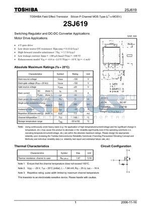 2SJ619_06 datasheet - Silicon P Channel MOS Type Switching Regulator and DC-DC Converter Applications