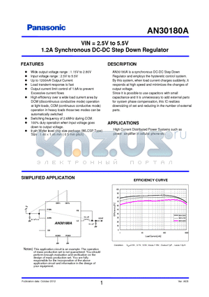 AN30180A datasheet - VIN = 2.5V to 5.5V 1.2A Synchronous DC-DC Step Down Regulator