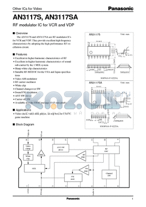 AN3117 datasheet - RF modulator IC for VCR and VDP