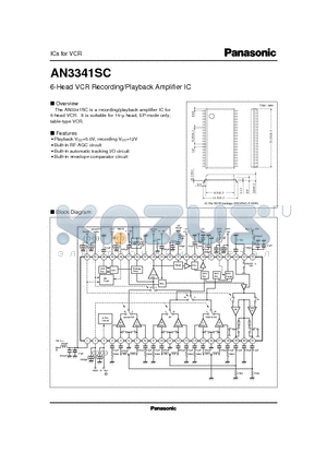 AN3341SC datasheet - 6-Head VCR Recording/Playback Amplifier IC