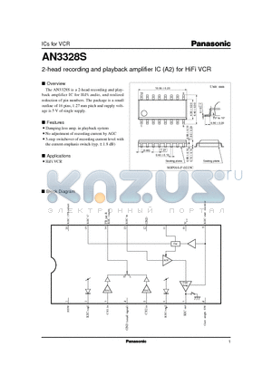 AN3328S datasheet - 2-head recording and playback amplifier IC A2 for HiFi VCR