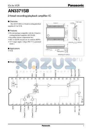 AN3371SB datasheet - 2-head recording/playback amplifier IC