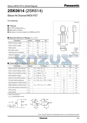 2SK0614 datasheet - For switching