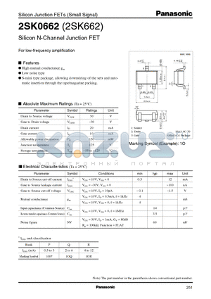 2SK0662 datasheet - Silicon N-Channel Junction FET