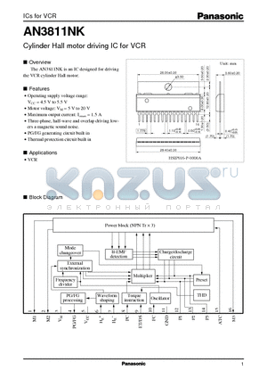 AN38 datasheet - Cylinder Hall motor driving IC for VCR