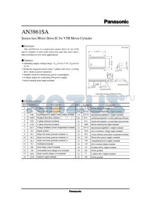 AN38 datasheet - Sensor-less Motor Drive IC for VTR Movie Cylinder
