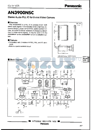 AN3900NSC datasheet - Stereo Audio PLL IC for 8-mm Video Camera